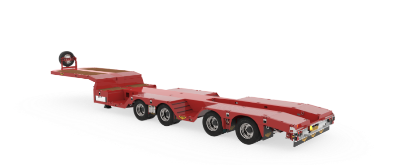 4-axle construction semi low loader